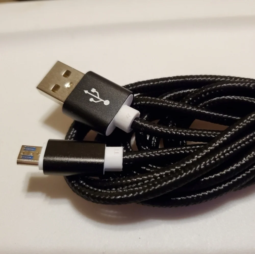 10ft Micro USB Fast Charging Charger Black NWOT Heavy Duty‎ Braided Cable Cord
